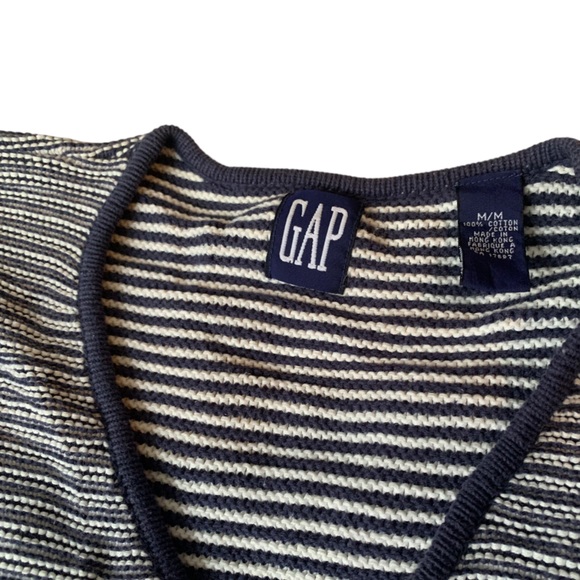 SOLD - Vintage: 90s Gap Striped Knit Sweater Vest - Picture 4 of 4